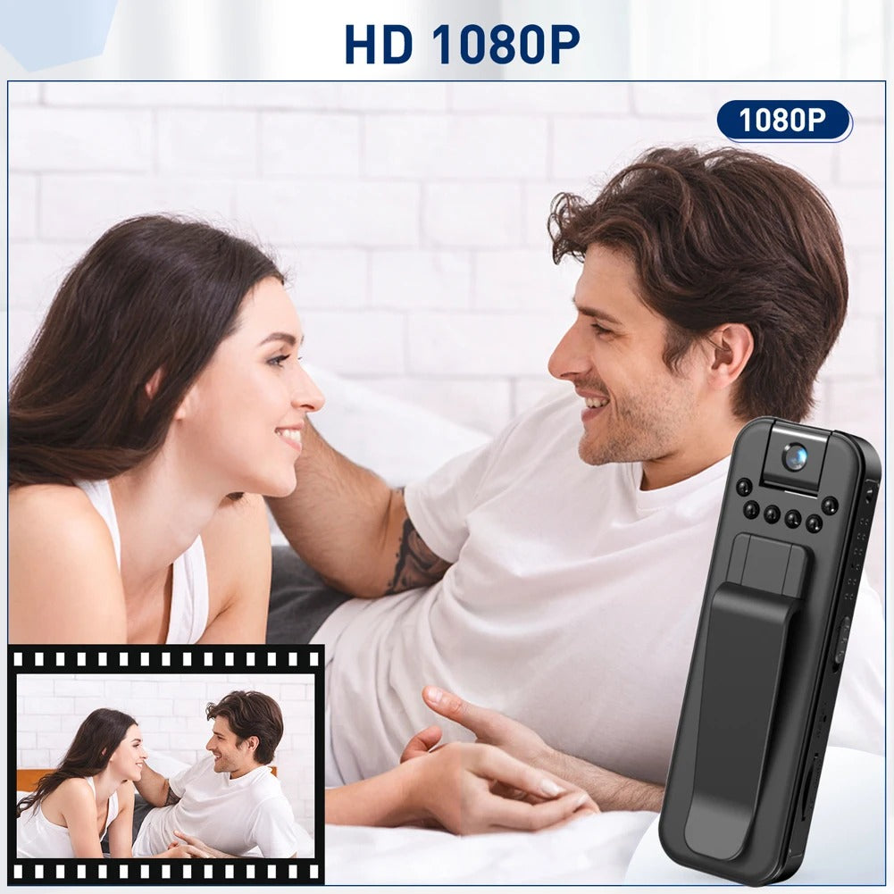 HKFUG Mini Cámara Corporal HD 1080P con Lente Giratoria de 180°
