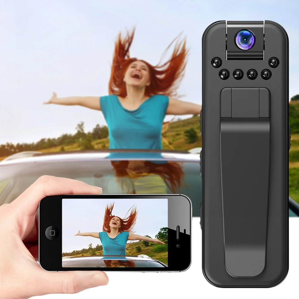 HKFUG Mini Cámara Corporal HD 1080P con Lente Giratoria de 180°