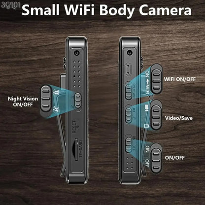 HKFUG Mini Cámara Corporal HD 1080P con Lente Giratoria de 180°